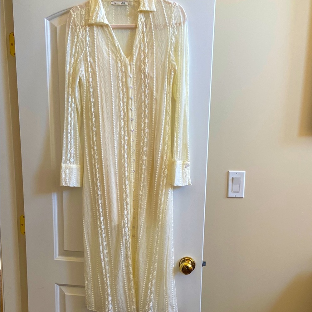 Elegant Dex Cream Long Sleeve Dress with lining size M
